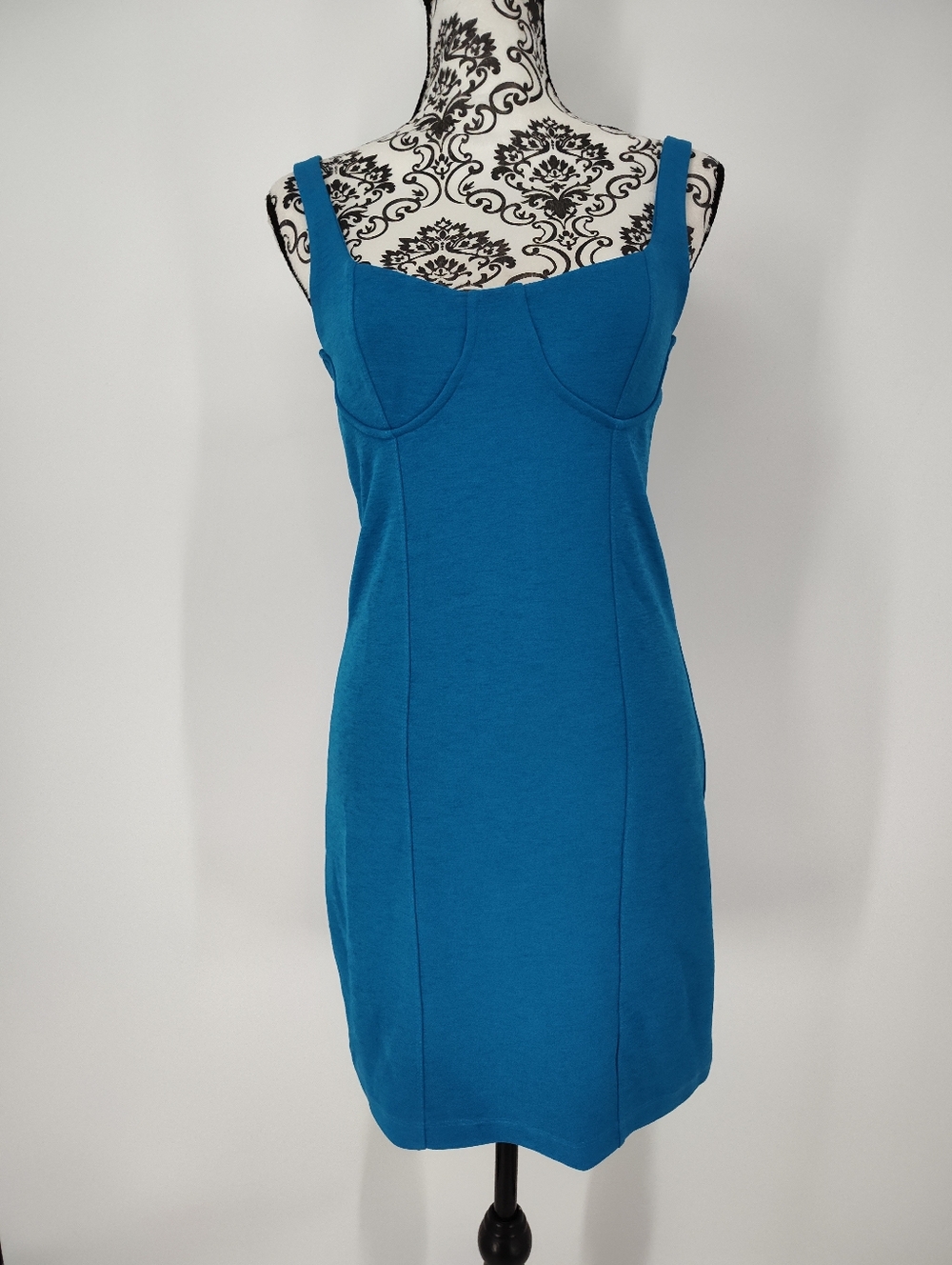 Zara New With Tags Bright Blue Tank Bodycon Dress Size Women's Large